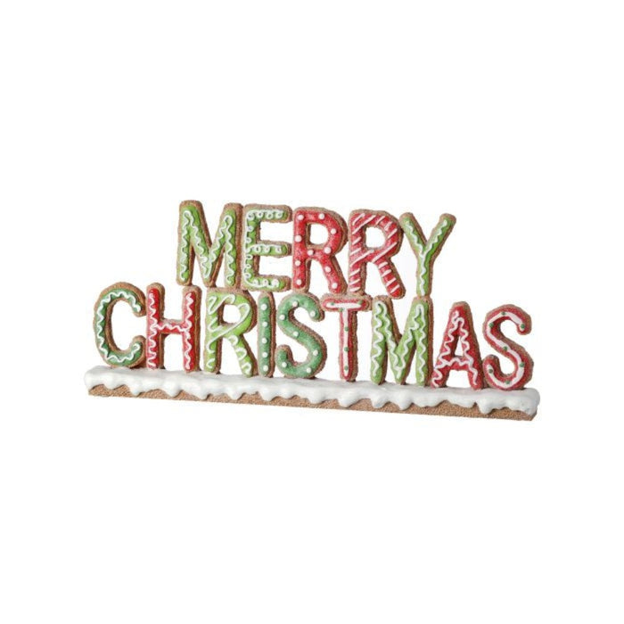 11.2" Merry Christmas Gingerbread Resin Decoration