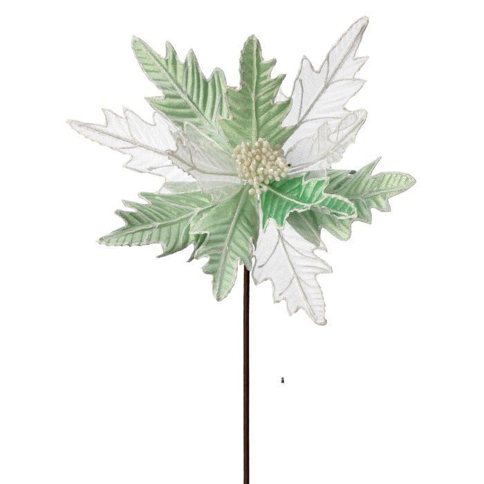 24" Sheer/Velvet Candy Poinsettia Flower – Elegant Christmas Floral Decoration