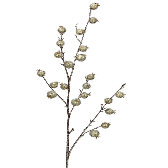 37" Beaded Metallic Waterproof Berry Christmas Spray