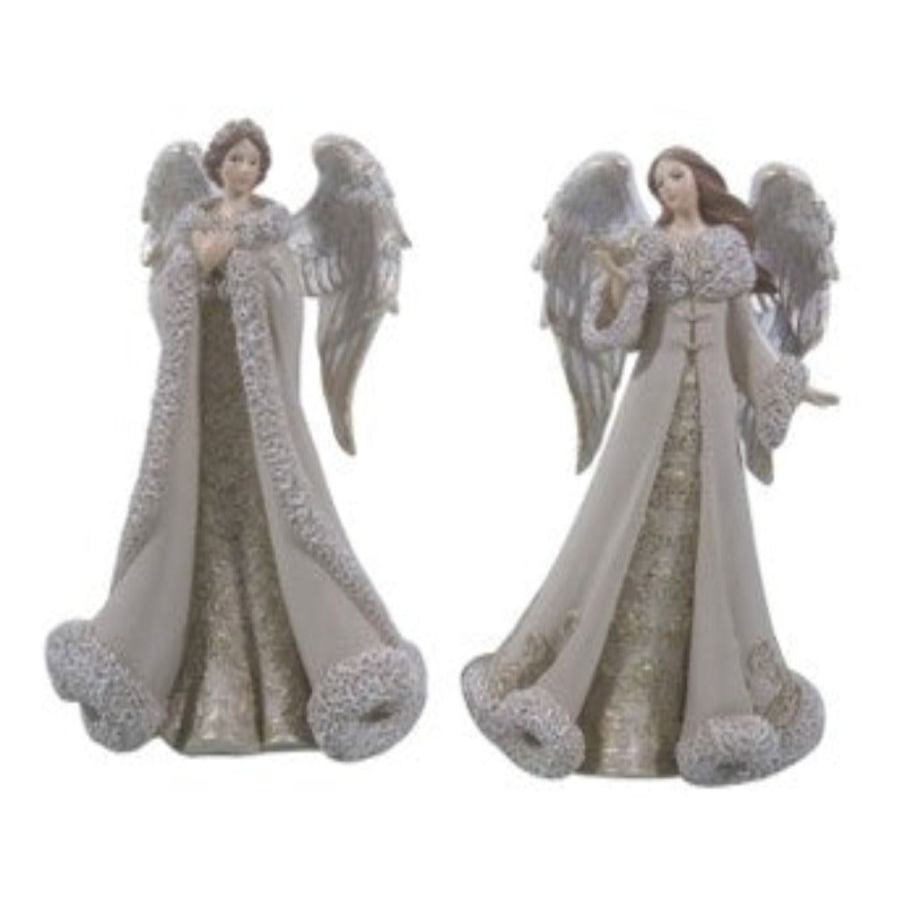 10" Champagne Opulence Angel 2AST – Elegant Christmas Decorative Figurine