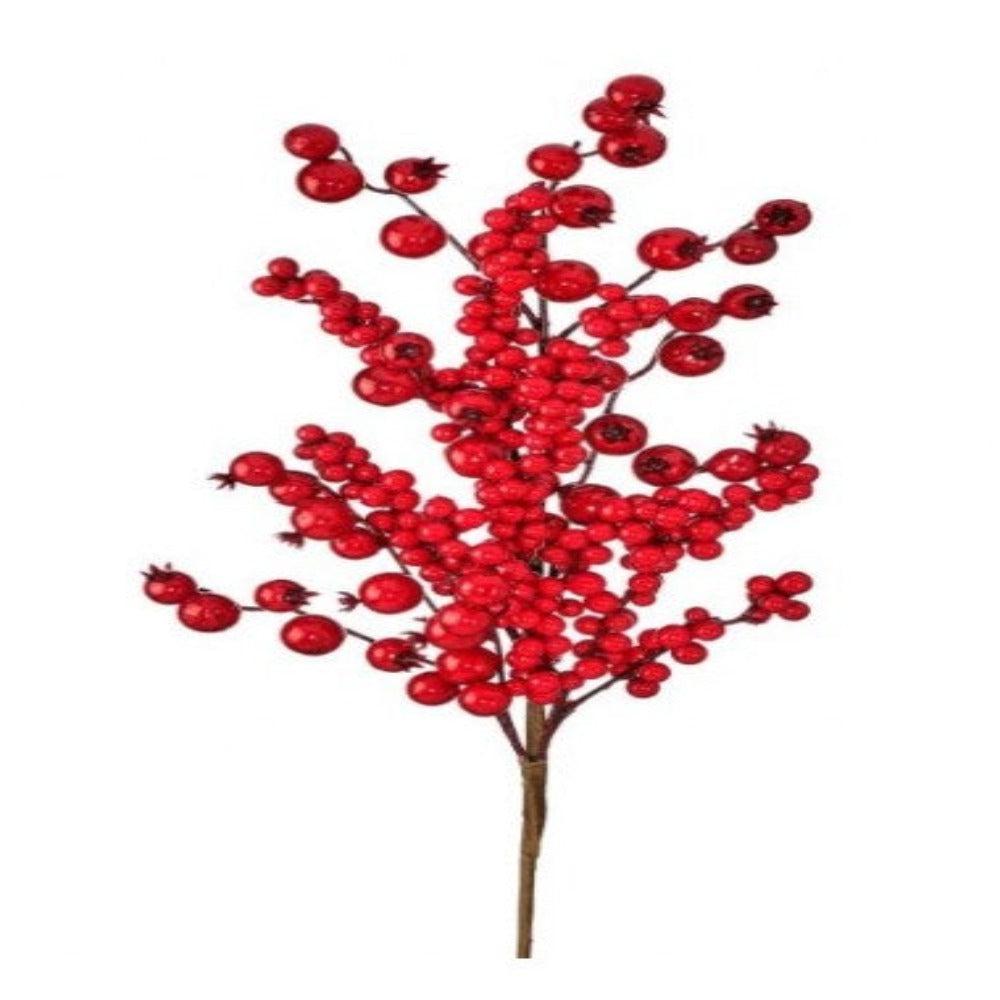 28" Mixed Berry Crabapple Waterproof Spray – Natural Christmas Decorative Accent