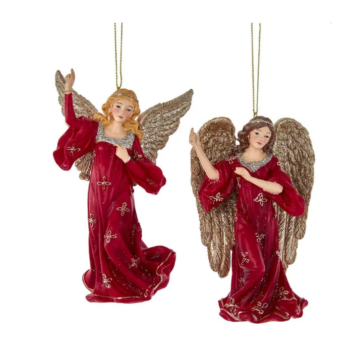 5.5" Regal Red Angel Ornaments – Set of 2