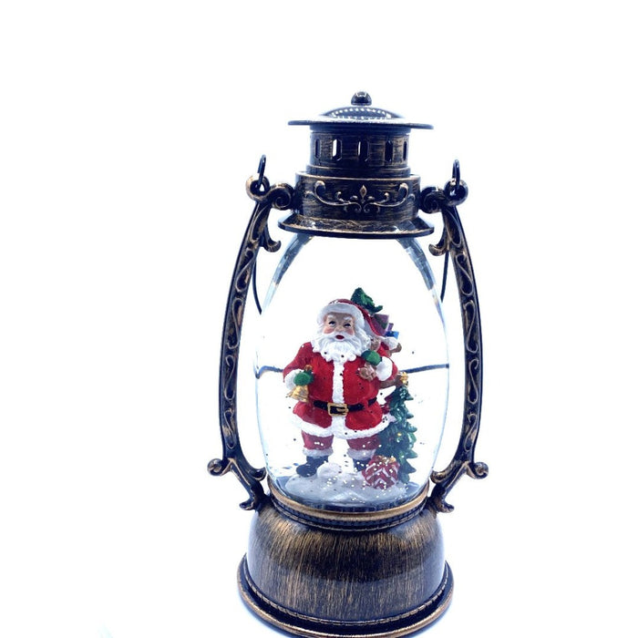 10" Santa Water Snow Globe Lantern