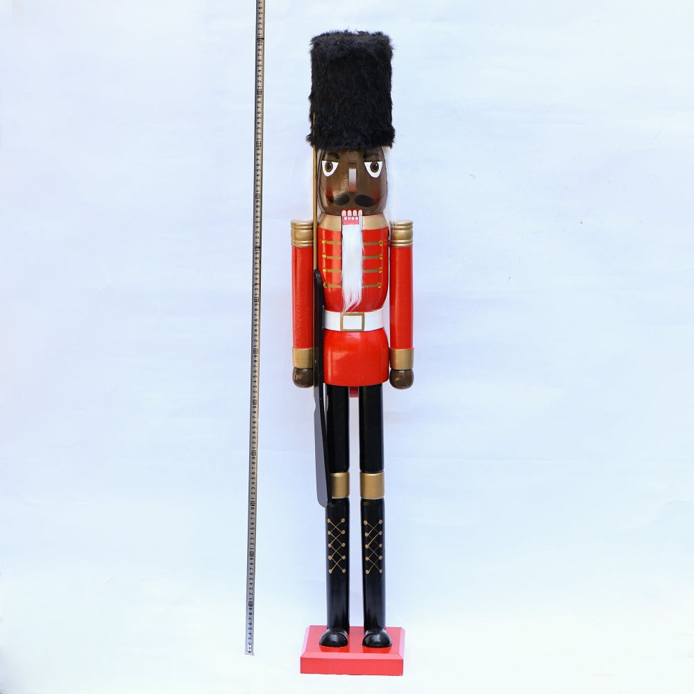 4-foot blue glitter African American Christmas nutcracker king