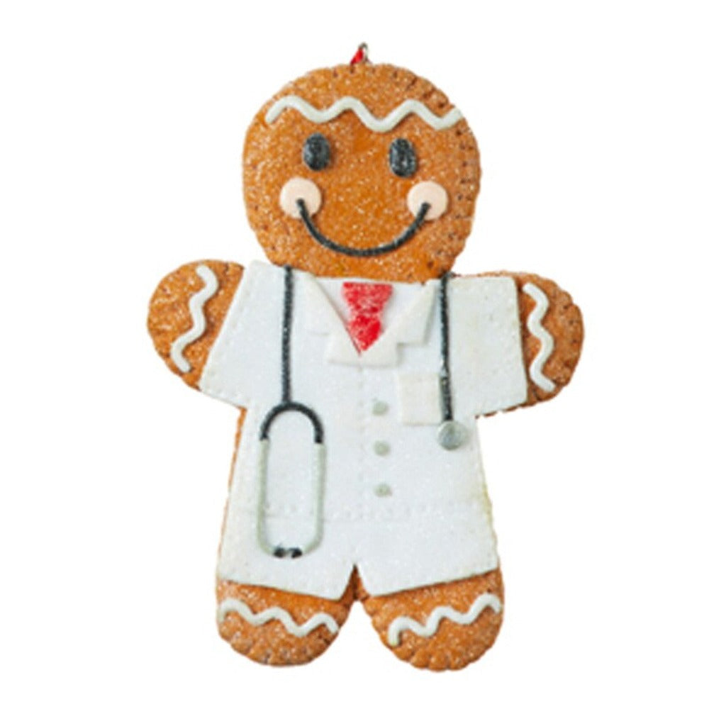 5.5" GINGERBREAD NURSE AND DOCTOR ORNAMENT