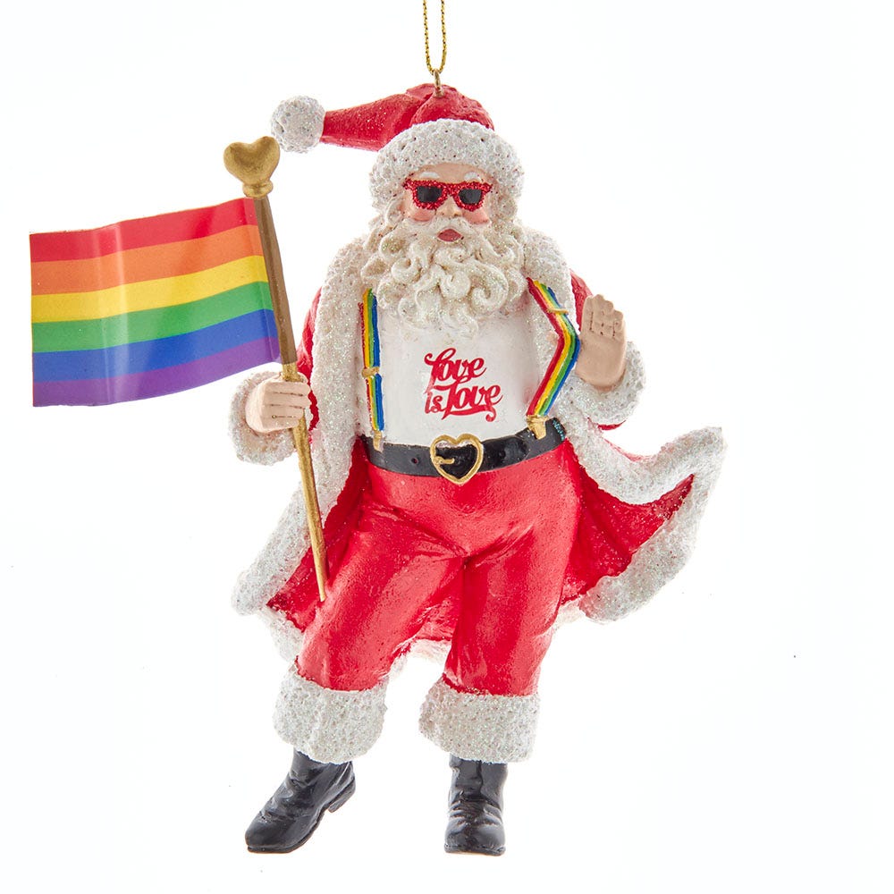 5" Pride Santa Ornament – Festive Resin Christmas Tree Decoration