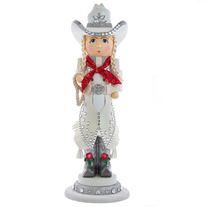 18-inch Hollywood rhinestone cowgirl Christmas nutcracker