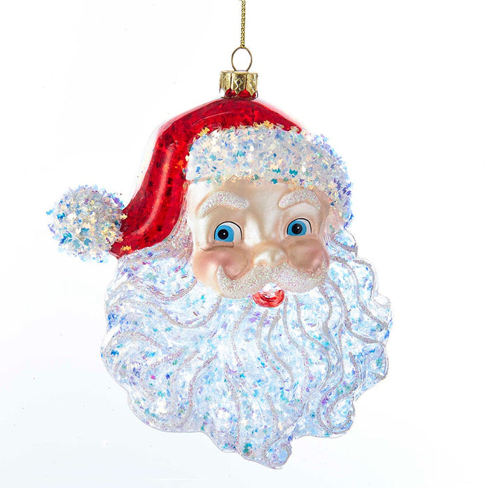 5-inch glass Santa head Christmas ornament
