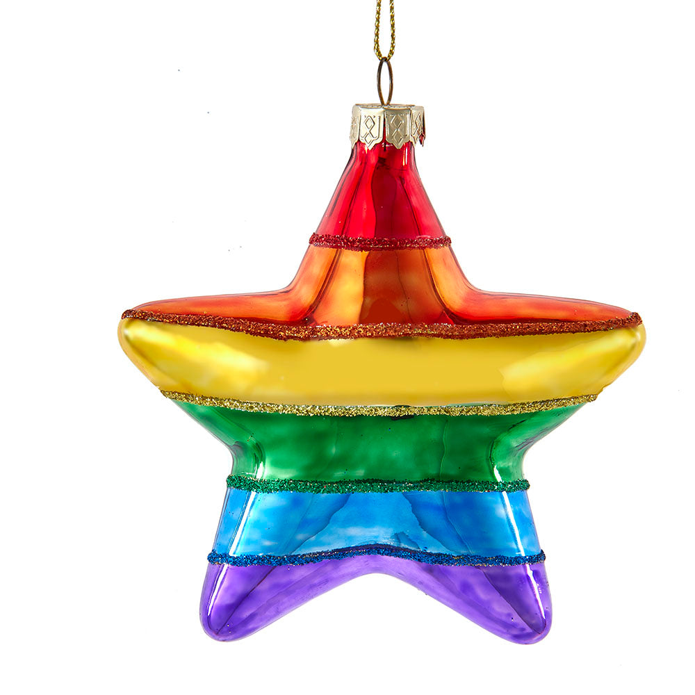 4" Pride Glass Star Ornament