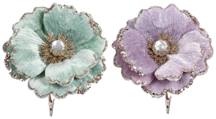 5" Jewel Magnolia Flower Picks – Set of 2