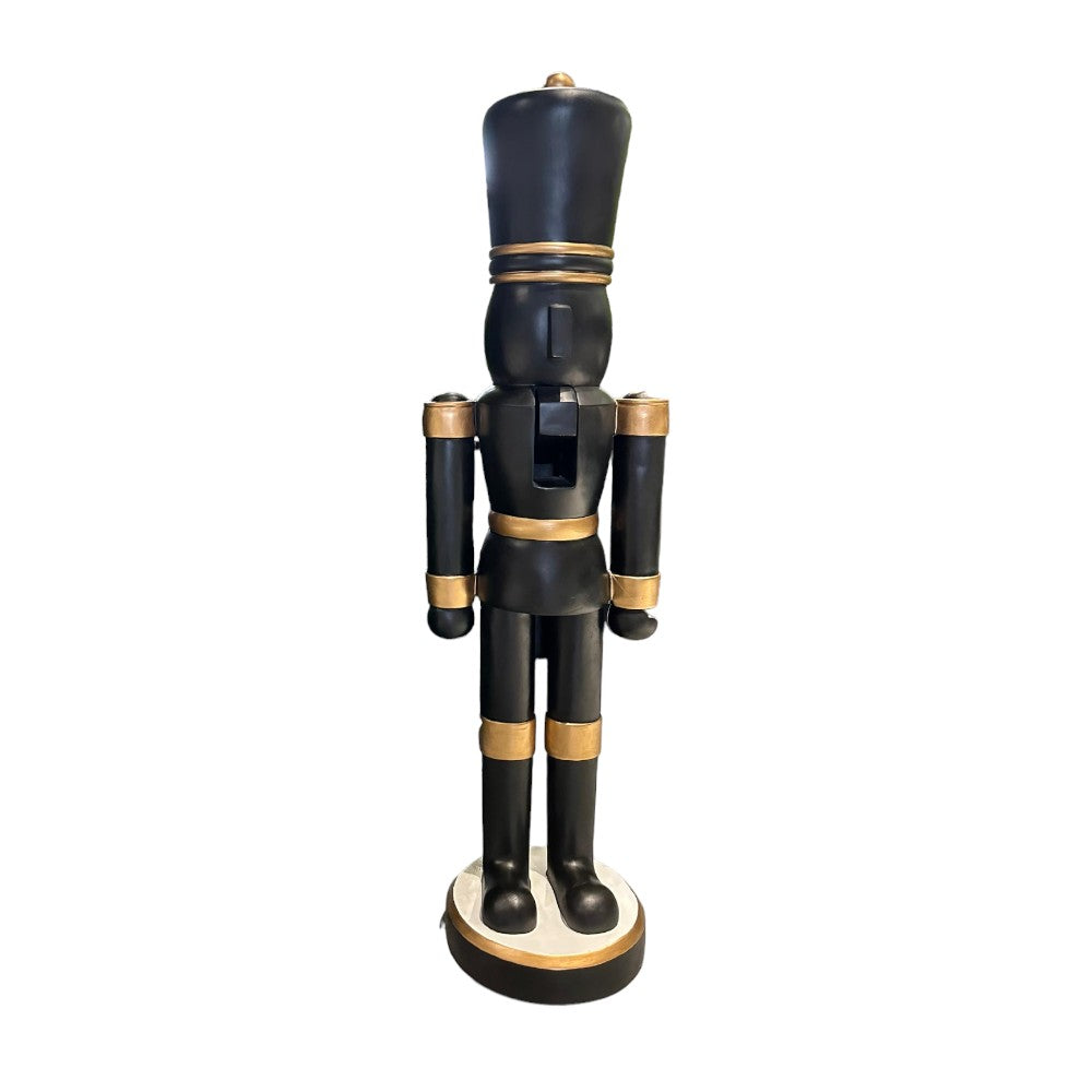 55.5" Black & Gold Nutcracker - Resin - Elegant Christmas Decoration