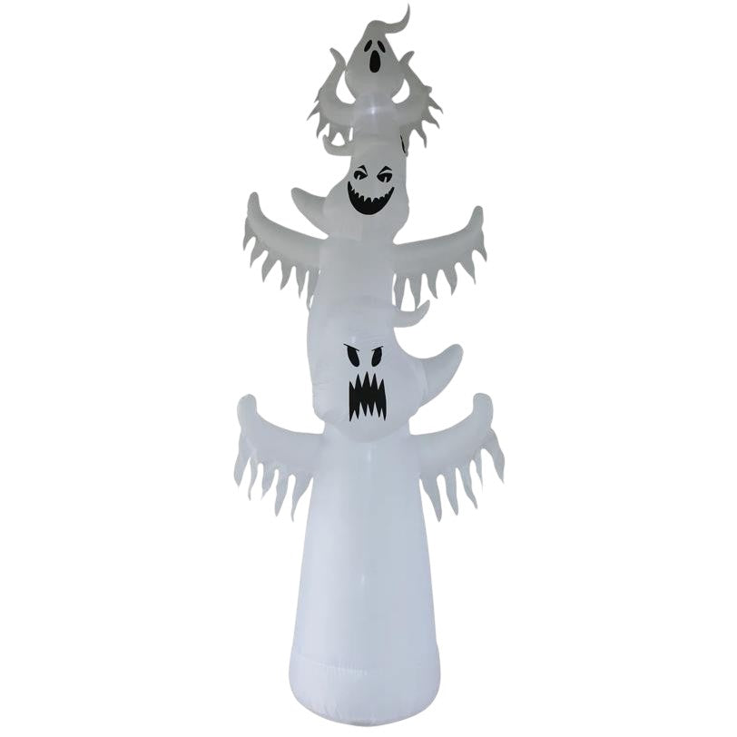 12-foot light-up stacked ghosts Halloween yard inflatable