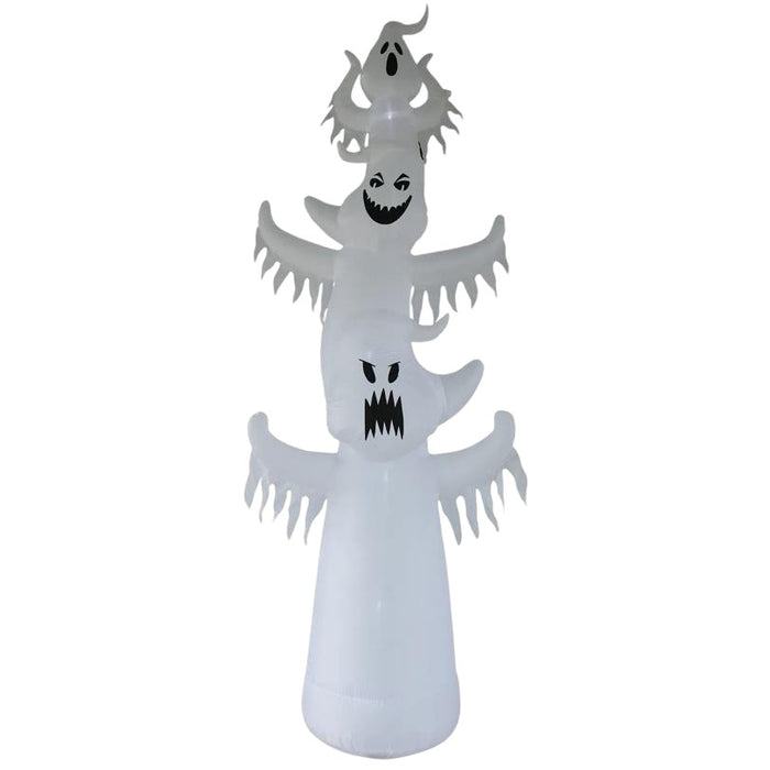 12-foot light-up stacked ghosts Halloween yard inflatable