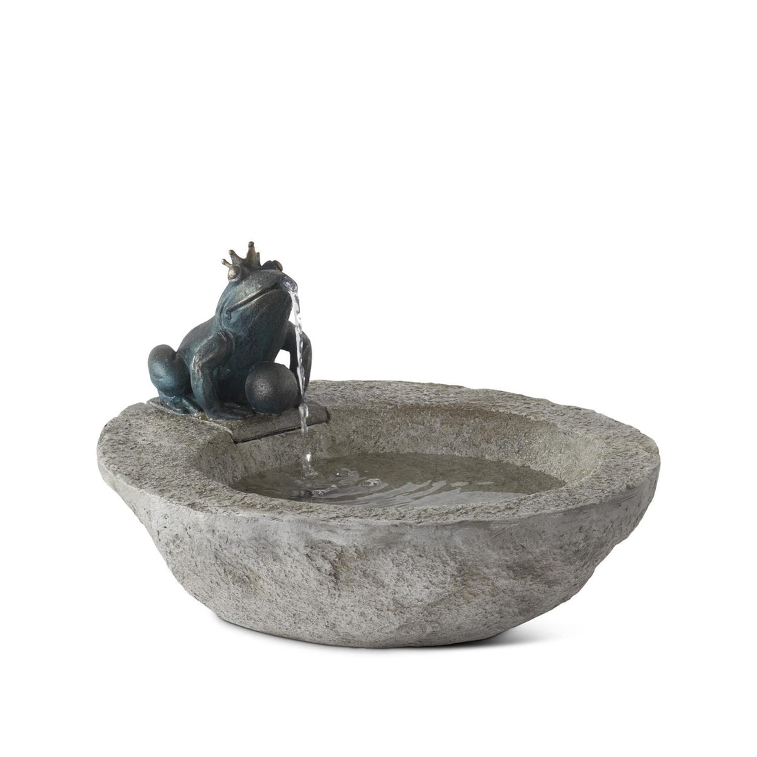 17-inch resin stone-look frog garden fountain