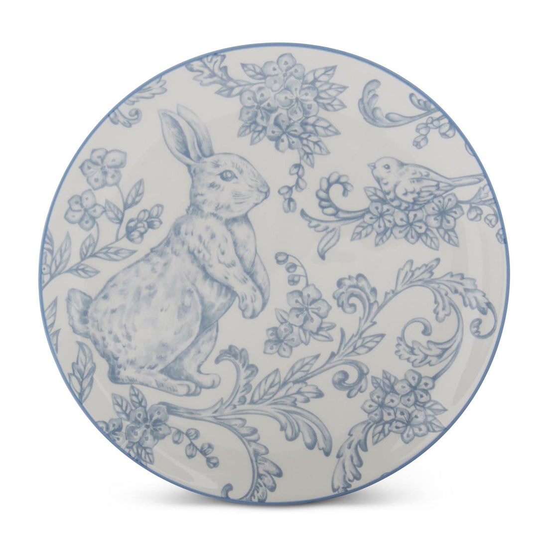 8-Inch Blue & White Easter Bunny Plate – Dolomite Spring Tableware