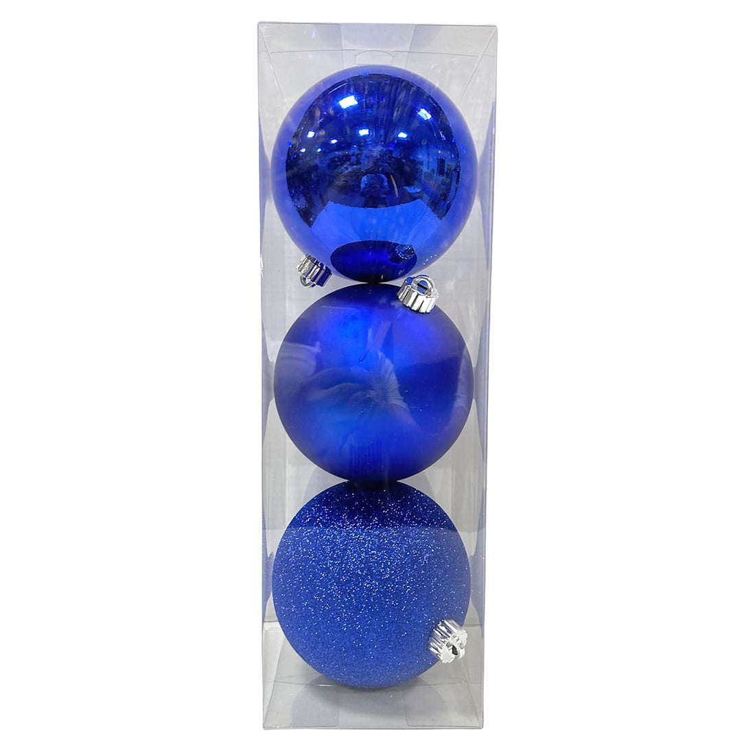 Mix Shatterproof Christmas Ornaments – Large 5.9" Matte, Shiny & Glitter Balls-3-PCS