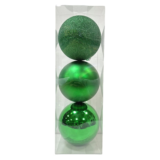 Mix Shatterproof Christmas Ornaments – Large 5.9" Matte, Shiny & Glitter Balls-3-PCS