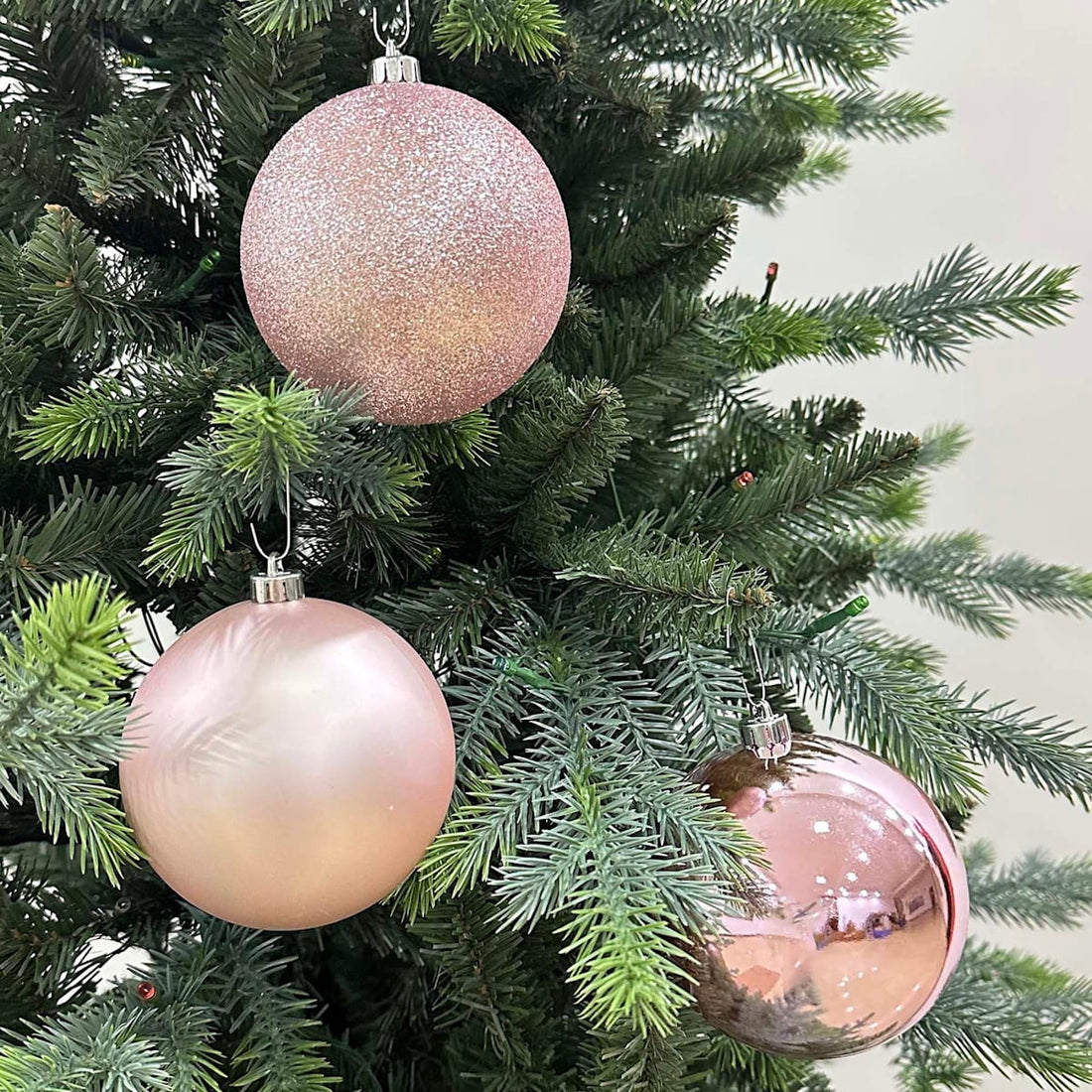 Mix Shatterproof Christmas Ornaments – Large 5.9" Matte, Shiny & Glitter Balls-3-PCS
