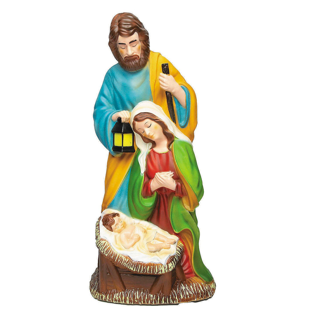 32" Light-Up Nativity Holy Family with LED Lantern – Christmas Décor