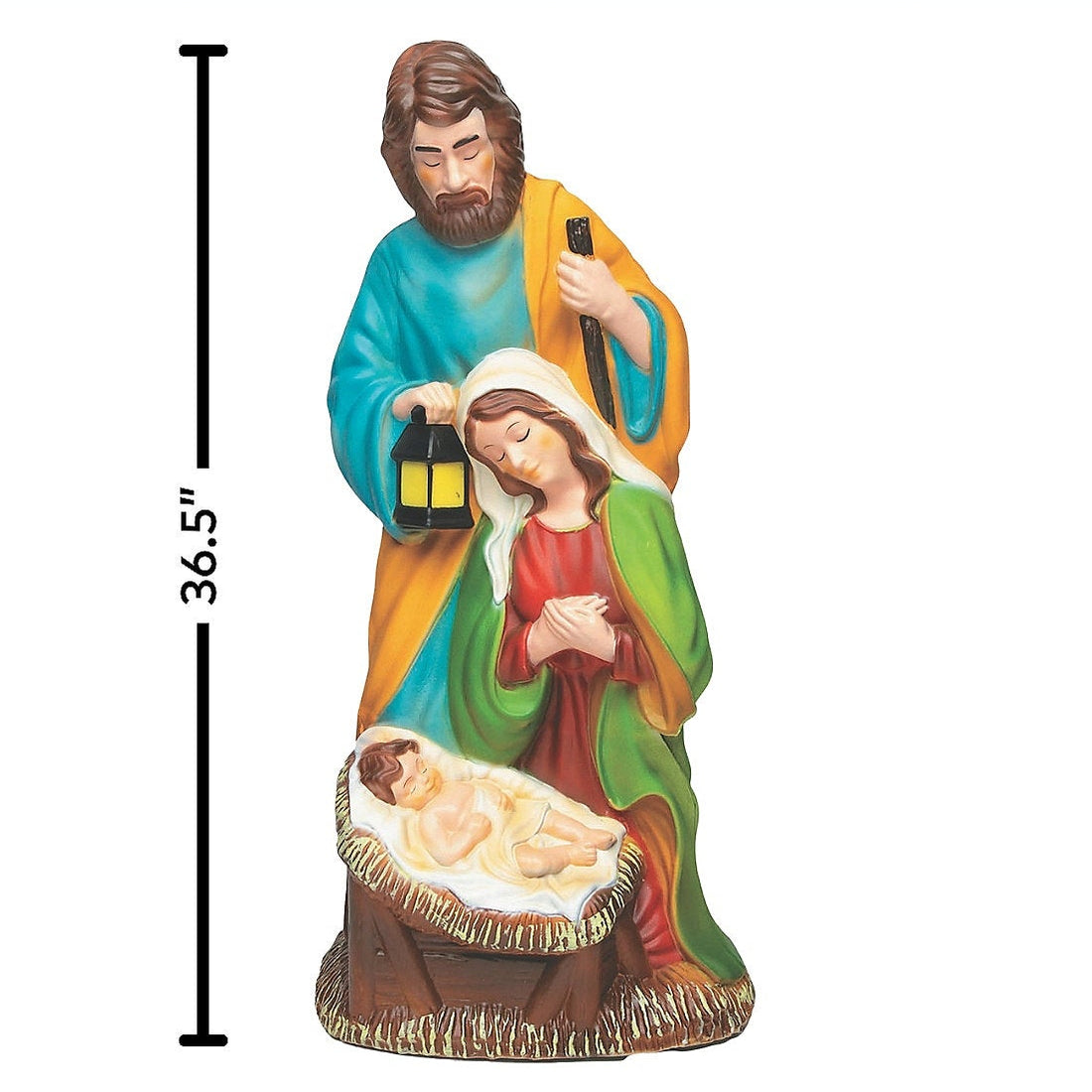 32" Light-Up Nativity Holy Family with LED Lantern – Christmas Décor