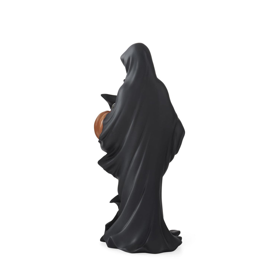 Black draped Halloween ghost with jack-o'-lantern and timer alternate view