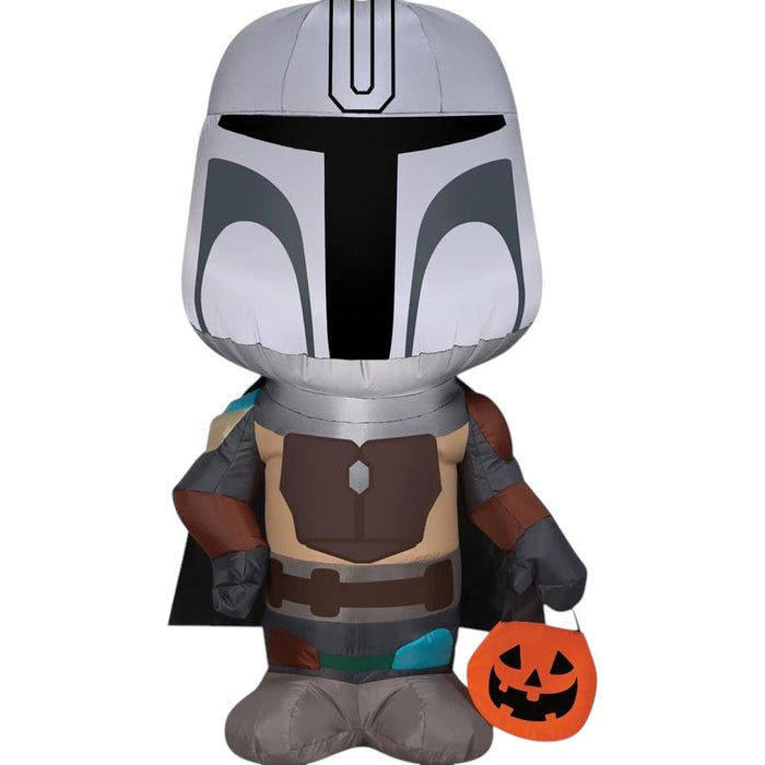 Star Wars The Mandalorian Halloween yard inflatable with jack-o'-lantern bucket