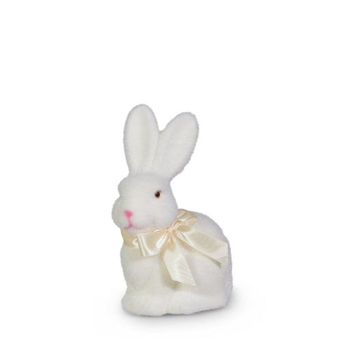 9" Ivory Flocked Bunny Easter & Spring Home Décor