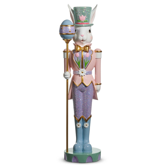 26″ Pastel Easter Bunny Nutcracker – Decorative Spring & Easter Figure