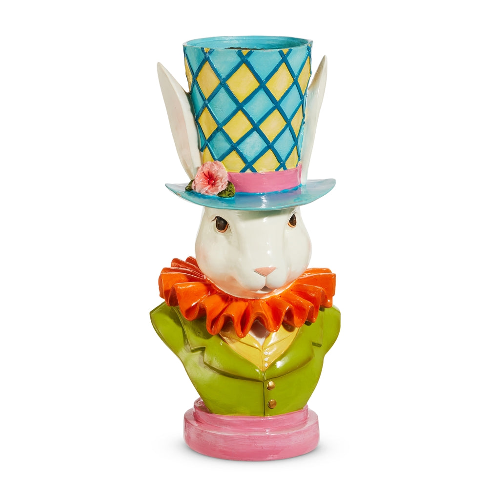 18″ Bunny Top Hat Flower Pot – Spring & Easter Garden Décor