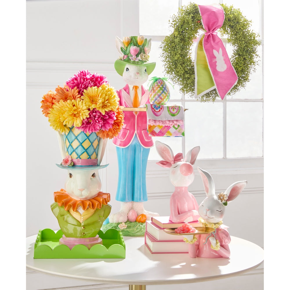 18″ Bunny Top Hat Flower Pot – Spring & Easter Garden Décor