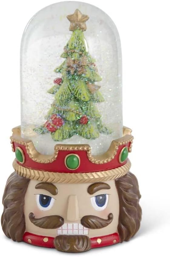8.25-inch nutcracker soldier head Christmas snow globe