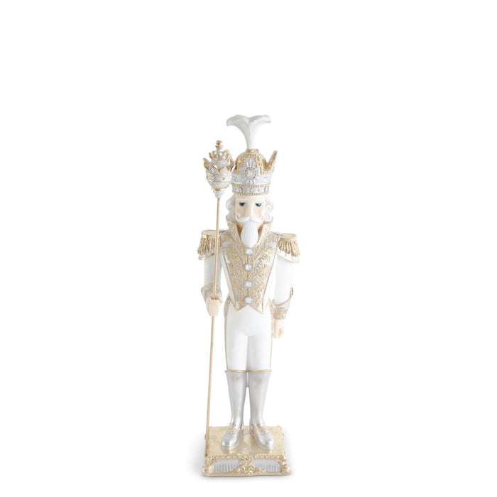 25.25-inch nutcracker soldier with staff Christmas figure