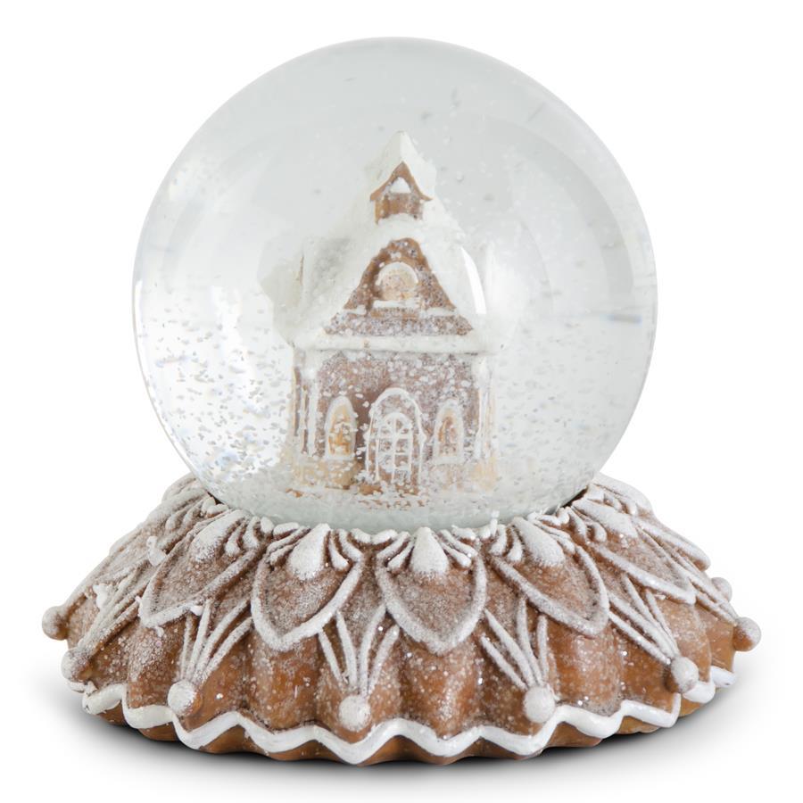 5-inch gingerbread house Christmas snow globe