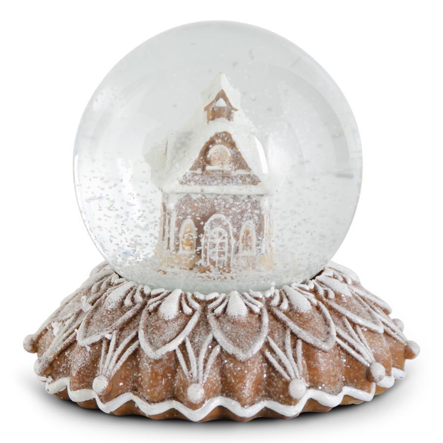 5" Gingerbread House Snow Globe - Festive Christmas Decoration