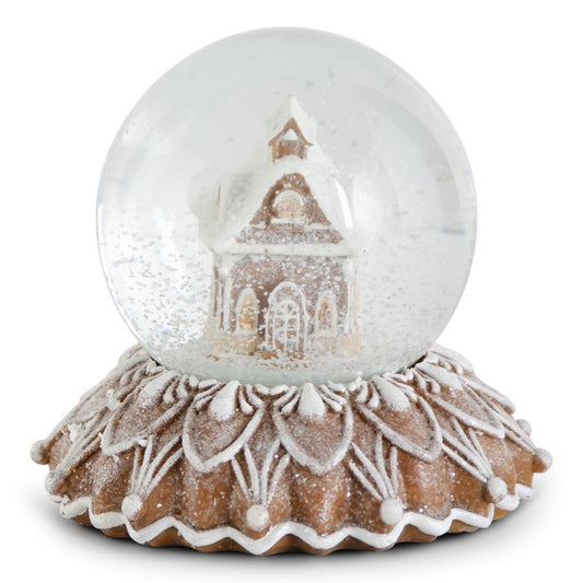 5" Gingerbread House Snow Globe - Festive Christmas Decoration