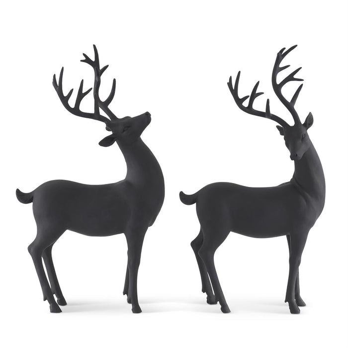 Matte Black Deer – Modern Minimalist Christmas Figurines