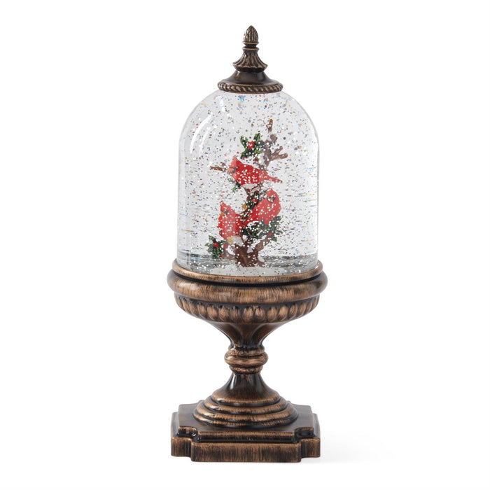 12.25" Cardinal Water Spinning LED Snow Globe – Lighted Christmas Décor with Timer