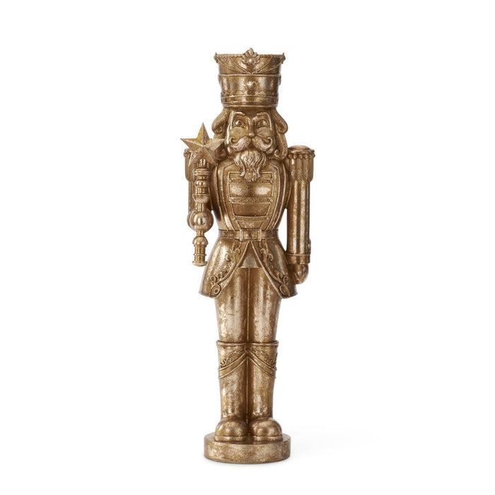 15.5-inch gold Christmas nutcracker holding a star scepter