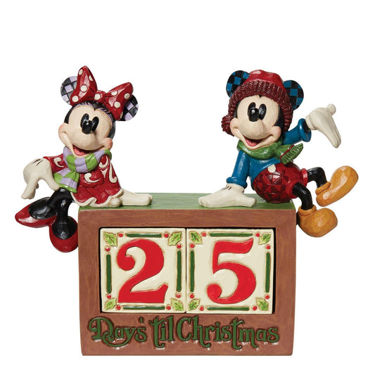 7.5-inch Mickey & Minnie Countdown Christmas Calendar – Disney Holiday Decor