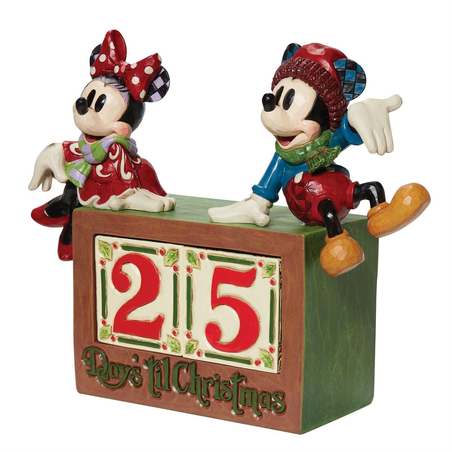 7.5-inch Mickey & Minnie Countdown Christmas Calendar – Disney Holiday Decor