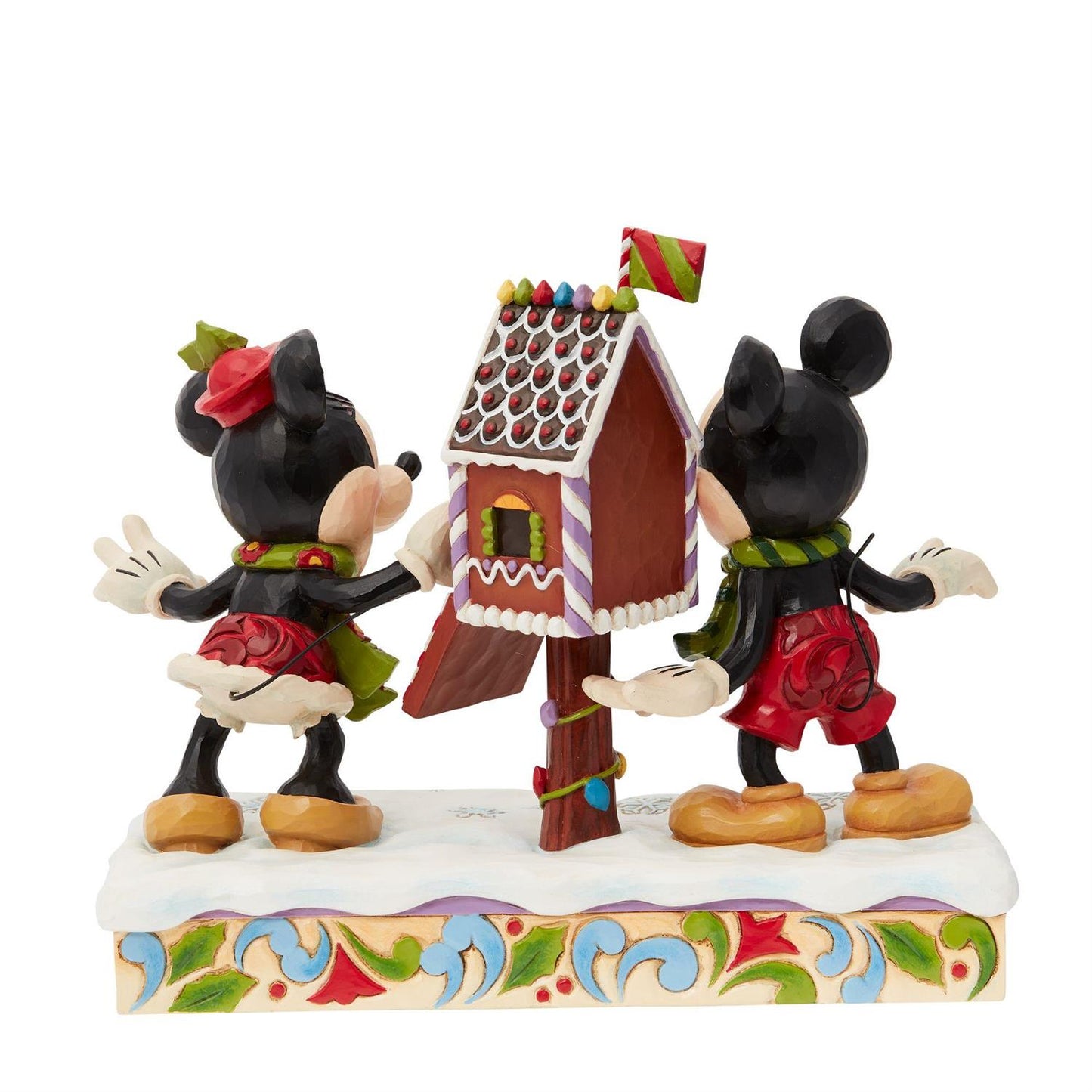 7" Mickey & Minnie with Gingerbread House Figurine – Festive Disney Christmas Decor