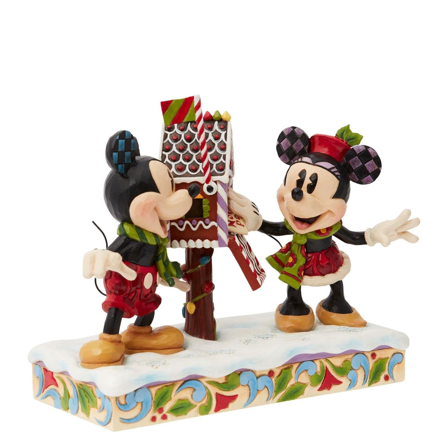 7" Mickey & Minnie with Gingerbread House Figurine – Festive Disney Christmas Decor