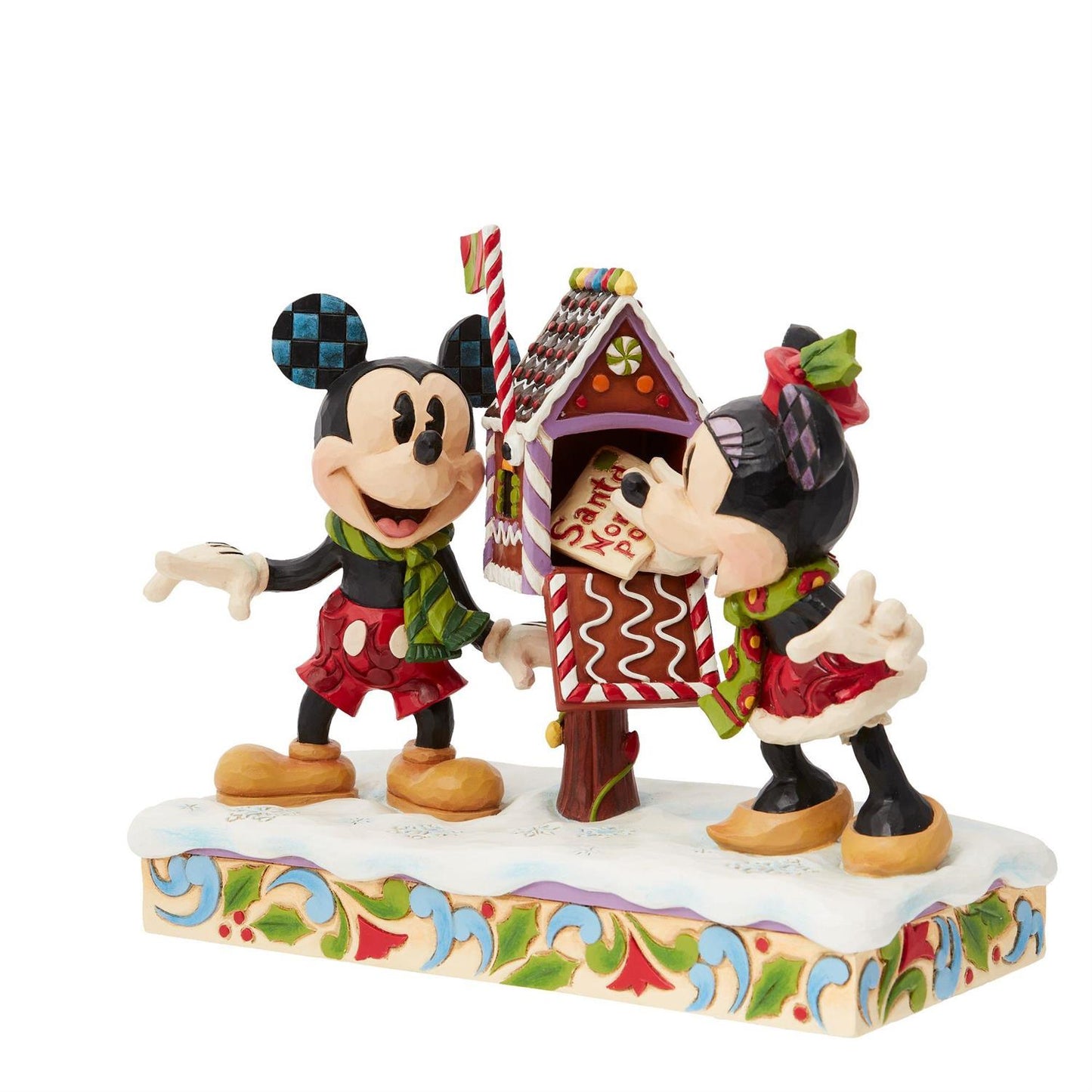 7" Mickey & Minnie with Gingerbread House Figurine – Festive Disney Christmas Decor