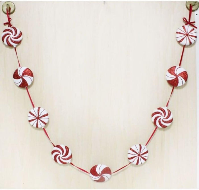 72" Peppermint Christmas Garland