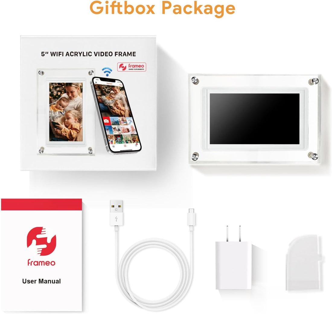 Clear WiFi acrylic digital photo frame alternate product view