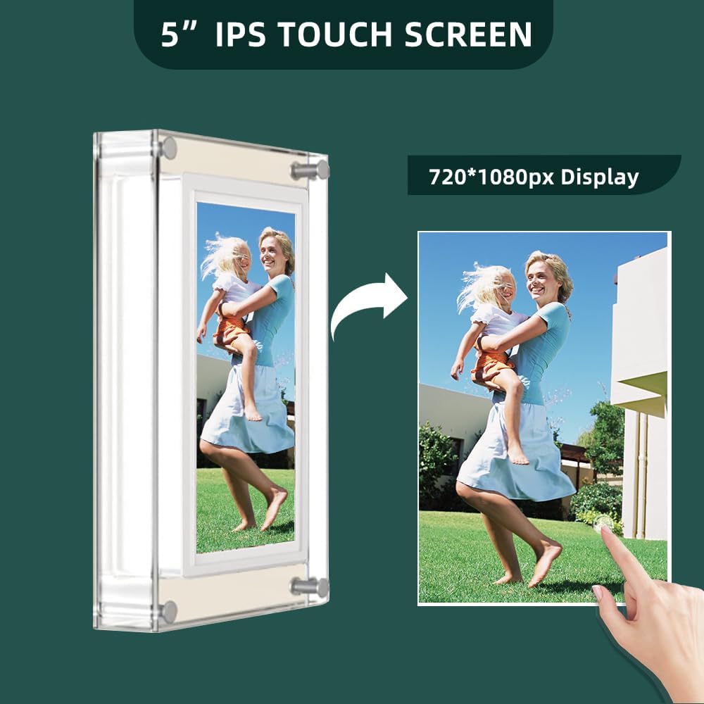 5-inch clear acrylic digital photo frame alternate view 2