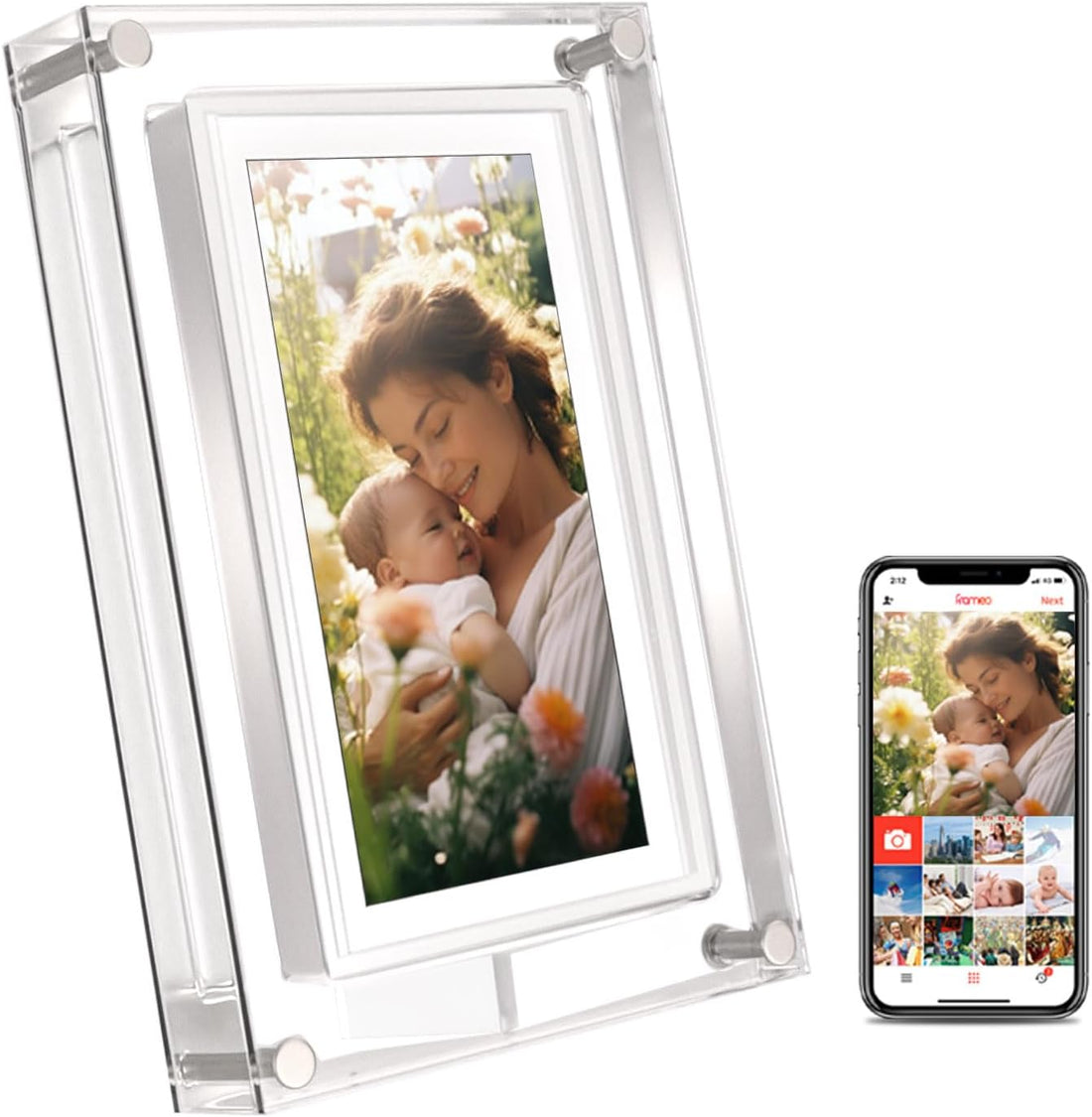 5-inch clear WiFi acrylic digital photo frame with Frameo app