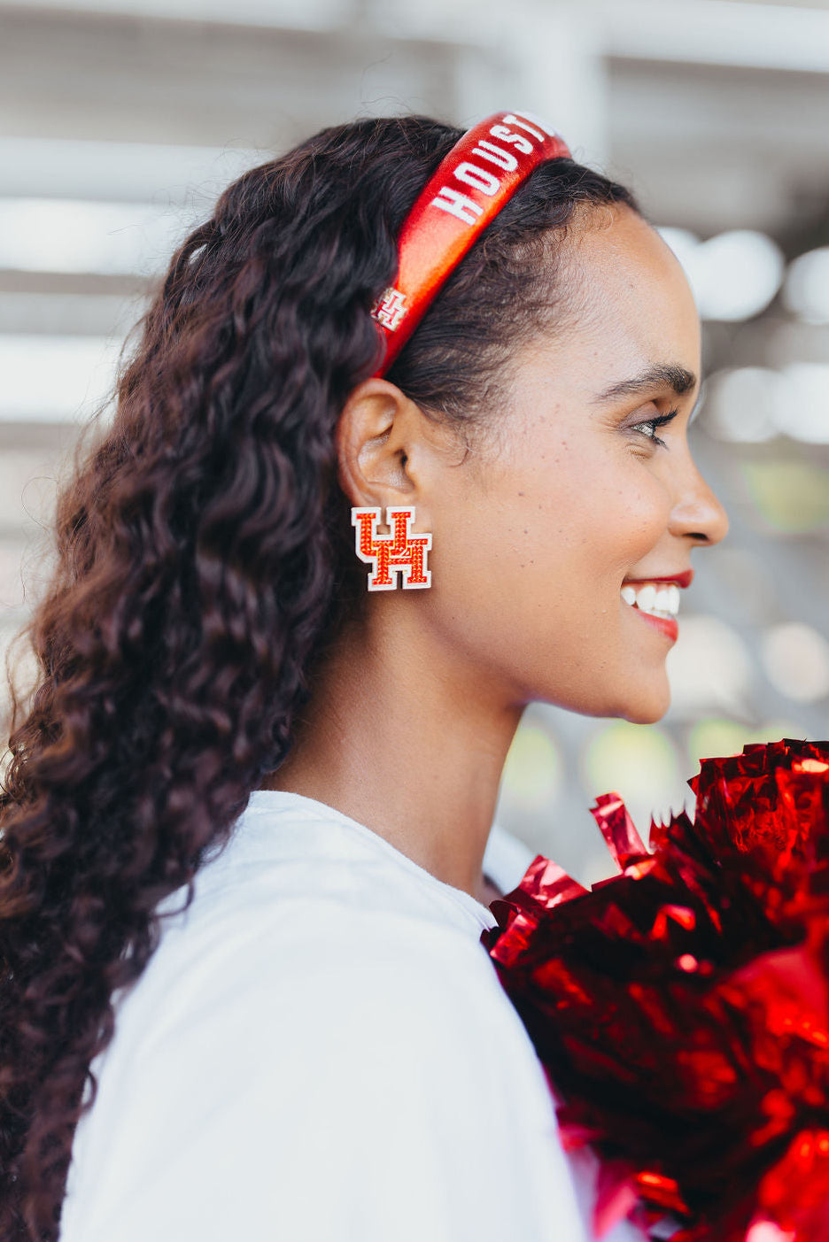 University of Houston pave logo stud earrings alternate view