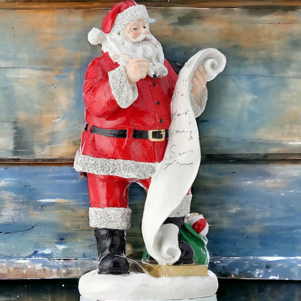 10-inch Santa Checking His List Twice figurine – alternate view
