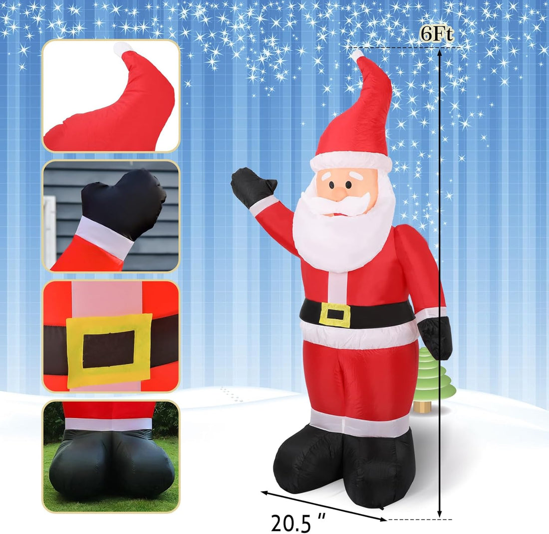 6FT Santa Claus Christmas Inflatable with Built-In LED Lights – alternate product image 5